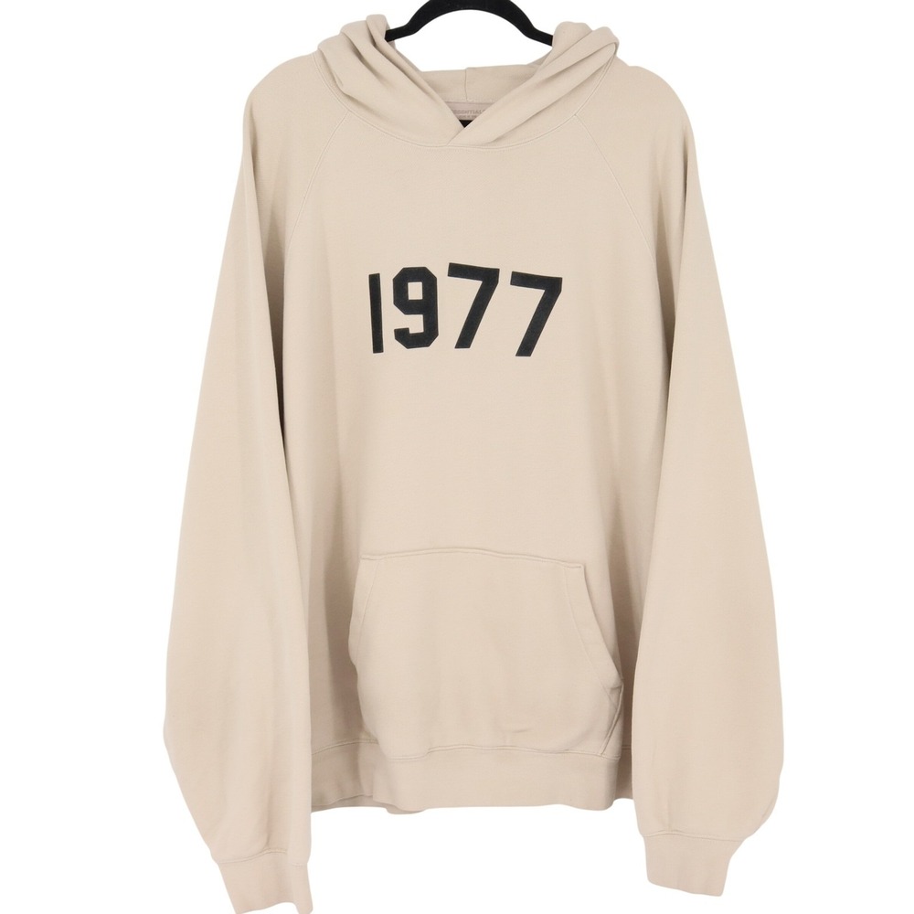 Fear of God Essentials 1977 Hoodie Wheat Tan Mens Size XXL Pullover Sweater